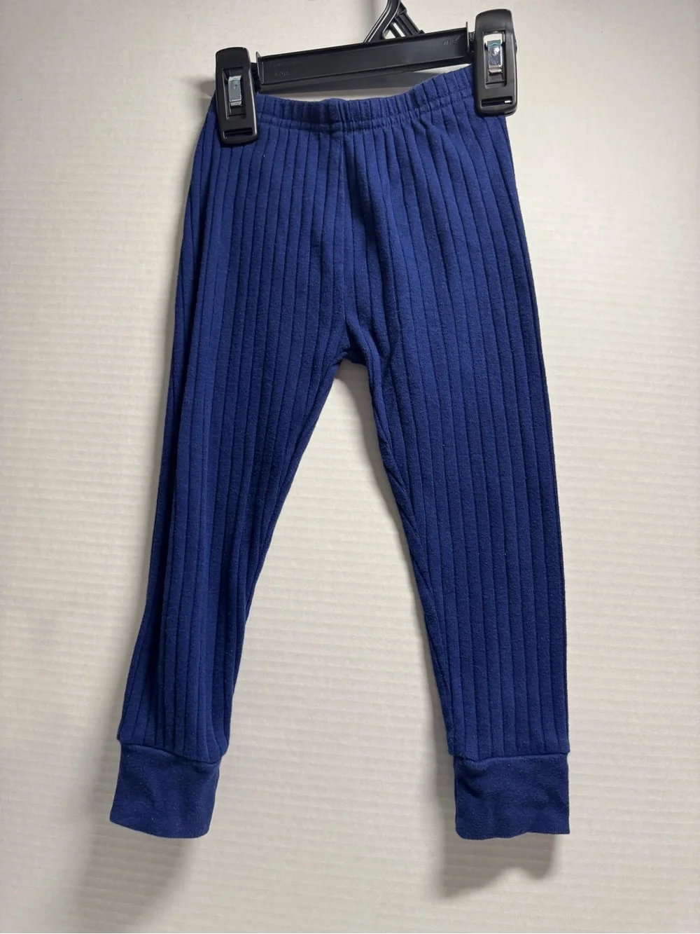 Carter's Navy Blue Ribbed Long Sleeve Pajama Set with Button Placket